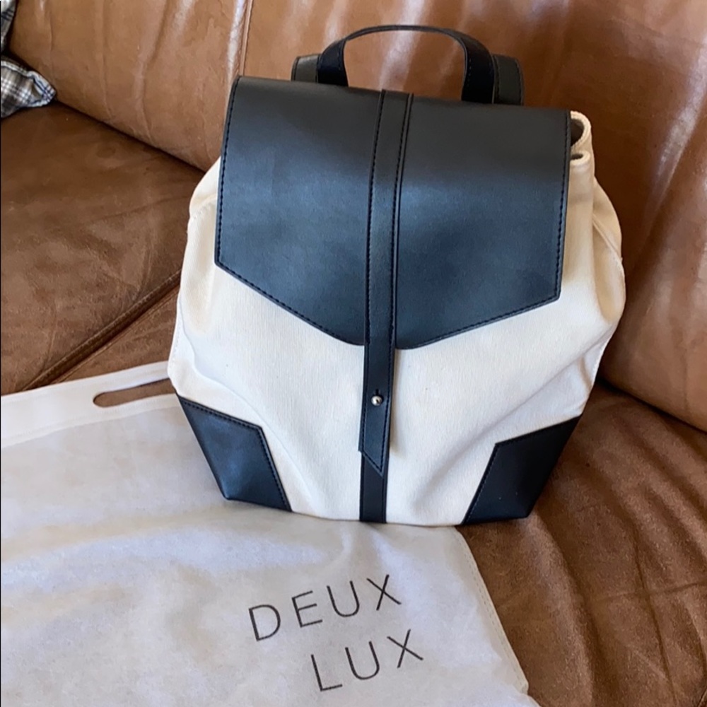 NWOT Deux Lux Canvas faux leather purse/backpack
